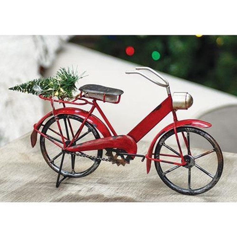 Red Bicycle With Lit Tree Small GXME2507 By CWI Gifts