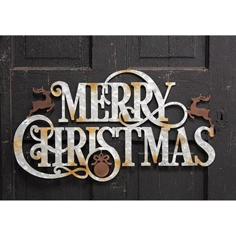 Metal Merry Christmas Sign 23.52" GXMJ6299 By CWI Gifts