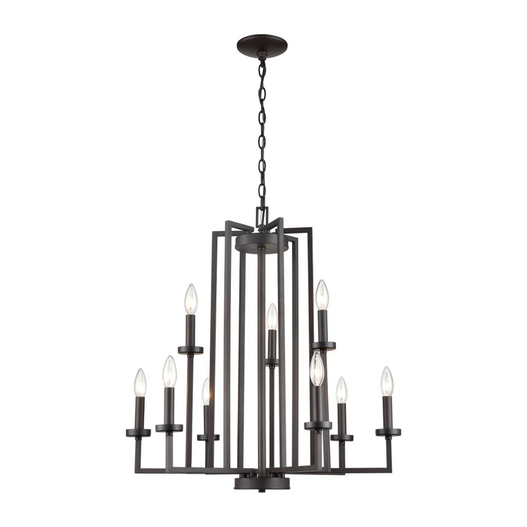 Thomas West End 9-Light Chandelier In Oil Rubbed Bronze Cn240921