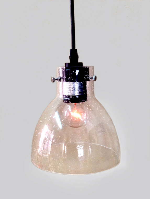Homeroots Latricia 1-Light Adjustable Cord Glass Edison Pendant Light With Bulb 241858