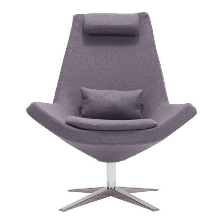 Homeroots 35" X 32.3" X 40.6" Charcoal Gray Polyblend Occasional Chair 249138