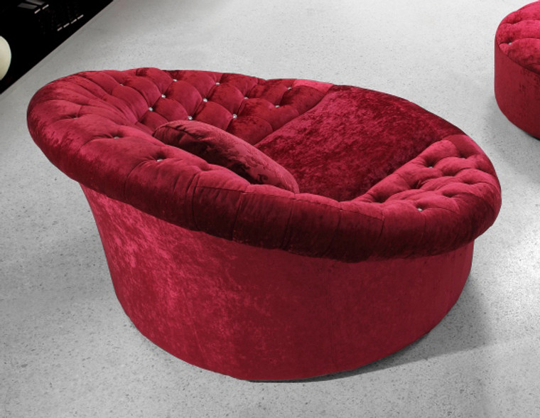 Homeroots 17" Red Velour And Mdf Sofa Chair 282511