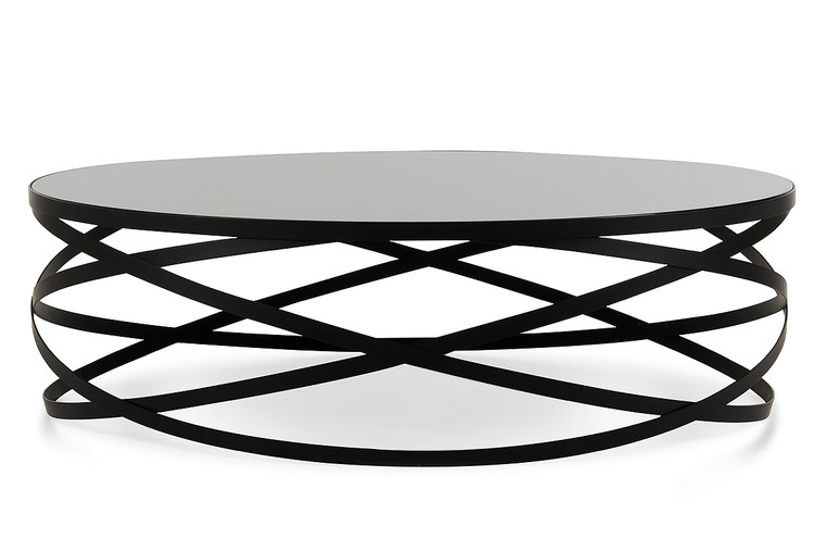 Homeroots 13" Black Metal And Glass Coffee Table 283164