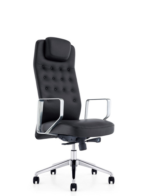 Homeroots 51" Black Plastic And Aluminum High-Back Office Chair 283267