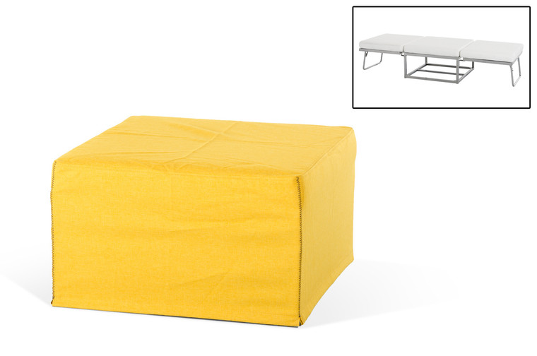 Homeroots 17" Yellow Fabric And Steel Ottoman Sofa Bed 283501