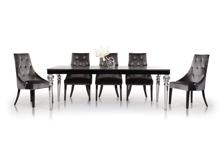 Homeroots 31" Black Crocodile Lacquer Dining Table 284180