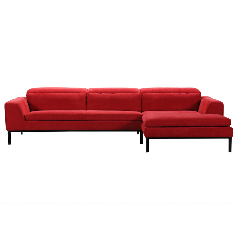 Homeroots 28" Red Fabric And Wood Sectional Sofa 284394