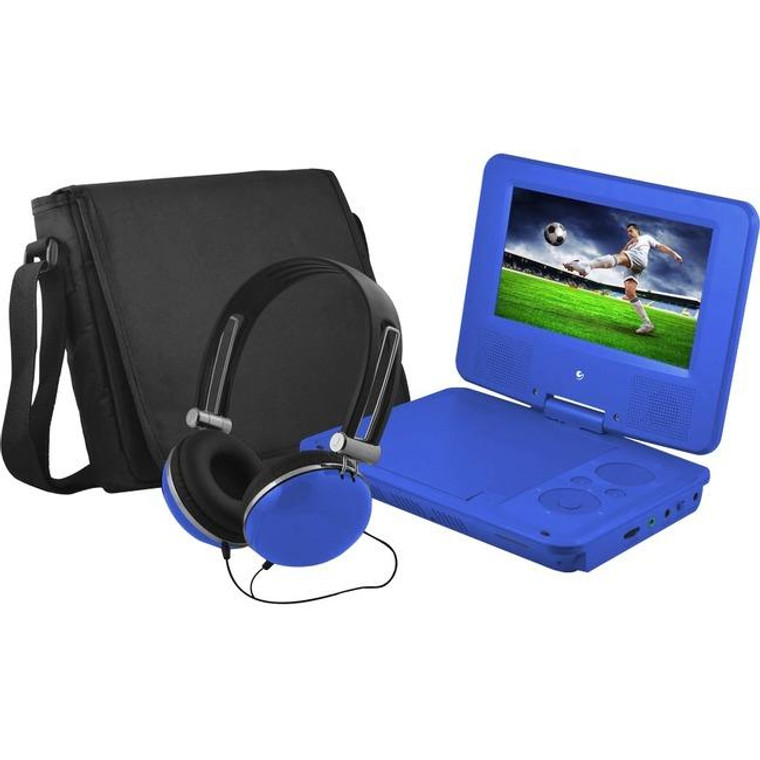 Ematic Epd707 Portable Dvd Player - 7" Display - 480 X 234 - Blue EPD707BU