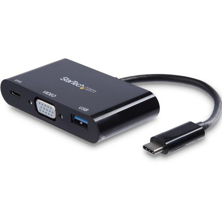 Startech.Com Usb-C Vga Multiport Adapter - Usb-A Port - With Power Delivery (Usb Pd) - Usb C Adapter Converter - Usb C Dongle CDP2VGAUACP