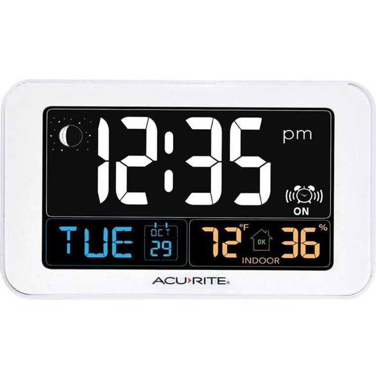 Acurite Intelli-Time Clock With Indoor Temperature And Usb Charger 13040