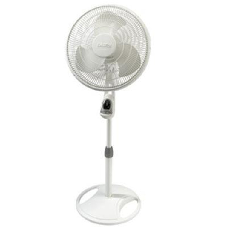 16" Oscillating Stand Fan Wht 1646