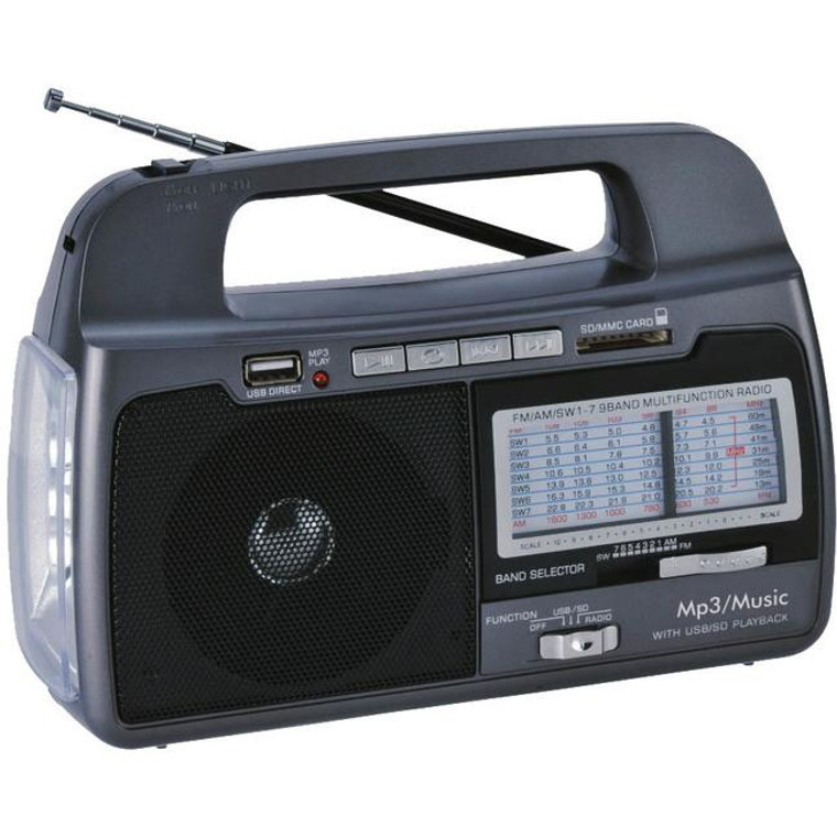 Supersonic 9 Band Am/Fm/Sw1-7 Portable Radio SC1082