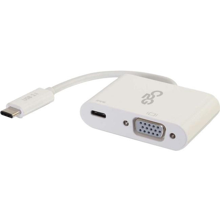 C2G Usb C To Vga Video Adapter W/ Power Delivery - Usb Type C To Vga White 29534C2G
