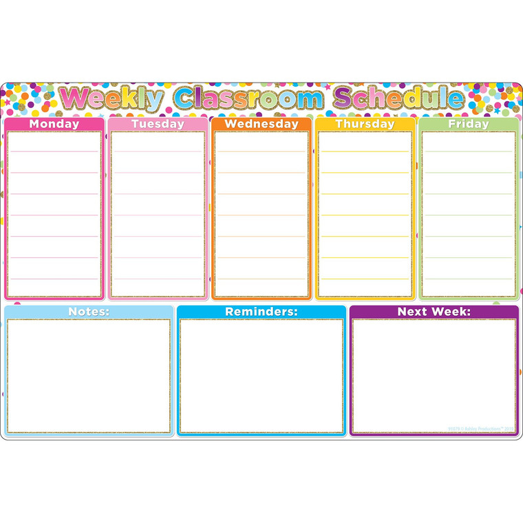 Confetti Weekly Schedule 13 X 19 Smart Poly ASH91079