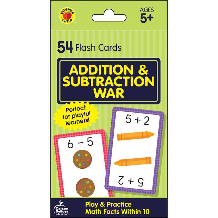 Add & Subtract War Flash Cards CD-734083