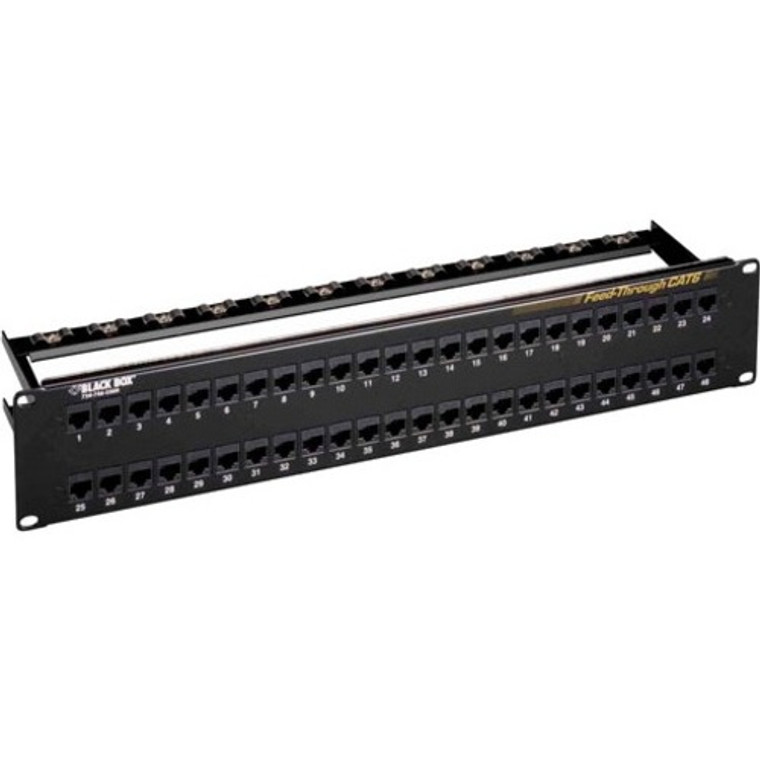 Black Box Cat6 Feed-Through Patch Panel - Unshielded, 48-Port