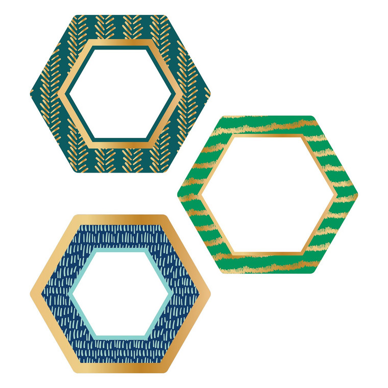 Hexagons With Gold Foil Cut-Outs One World CD-120591