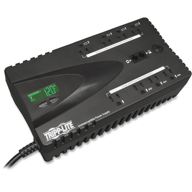Tripp Lite Ups 650Va 325W Eco Green Battery Back Up Lcd 120V Usb Rj11 Pc