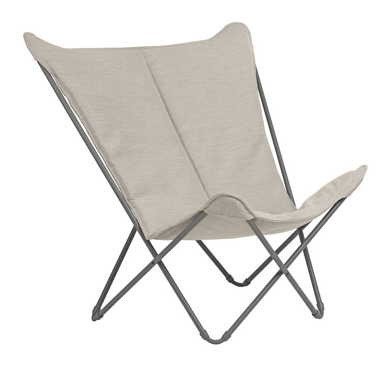 Homeroots Lounge Chair - Titane Steel Frame - Latte Hedona Fabric 320565