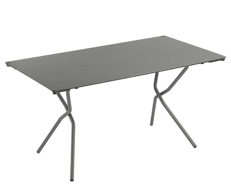 Homeroots Big Folding Table ? 54.7 X 31.1 In - Titane Steel Frame - Volcanic Finish Table Top 320581