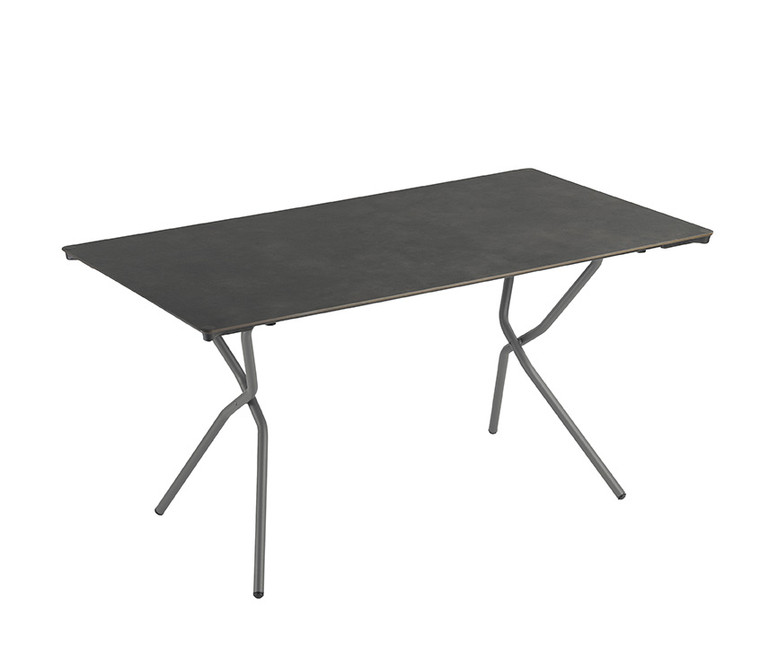 Homeroots Big Folding Table ? 54.7 X 31.1 In - Titane Steel Frame - Titane Finish Table Top 320582