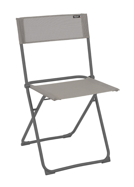 Homeroots Folding Chair - Set Of 2 - Basalt Steel Frame - Terre Fabric 320634