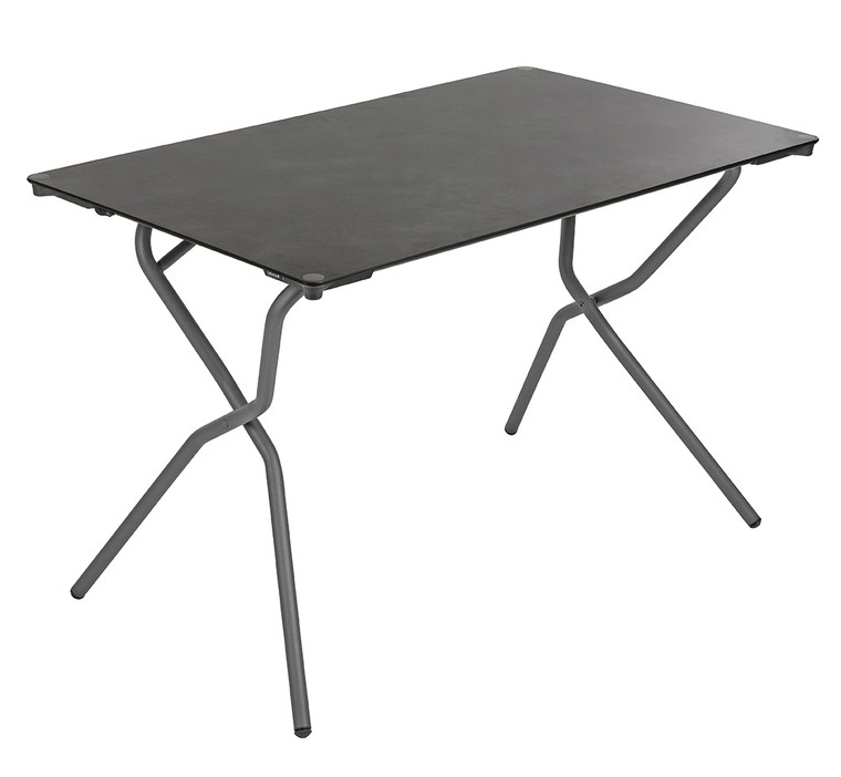 Homeroots Rectangular Folding Table - 43.3 X 26.8 In - Basalt Steel Frame - Volcanic Finish Table Top 320646