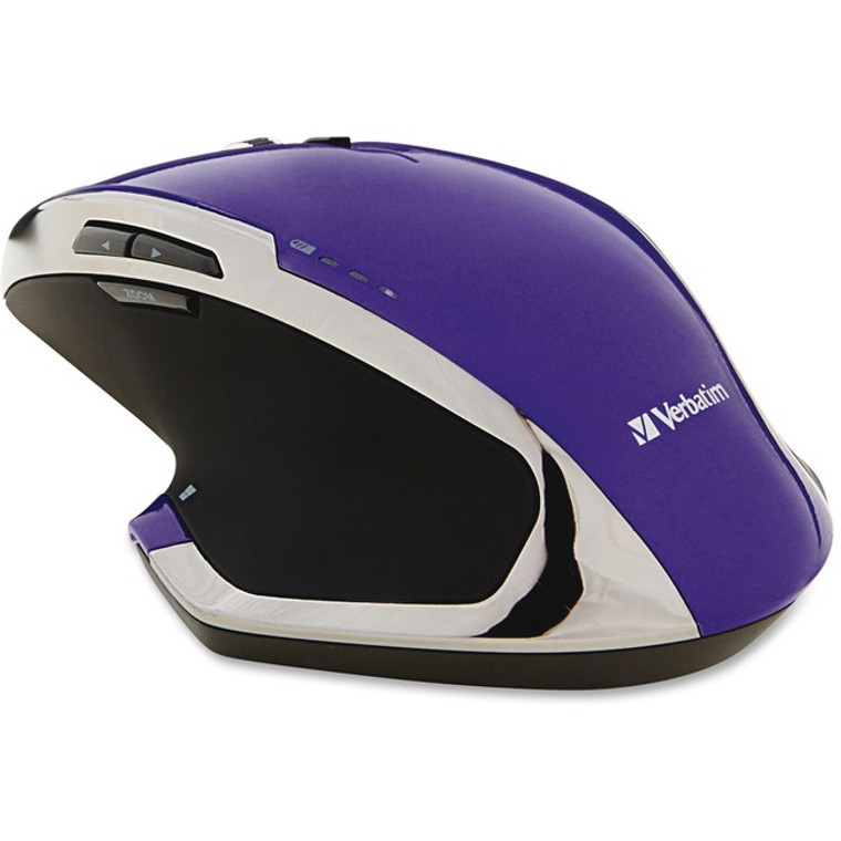 Verbatim Wireless Desktop 8-Button Deluxe Blue Led Mouse - Purple