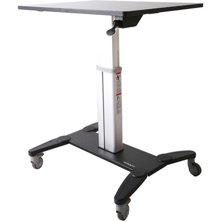 Startech.Com Mobile Sit Stand Workstation With 31.5" Work Surface - Height Adjustable Mobile Standing Desk - Portable Standing Workstation