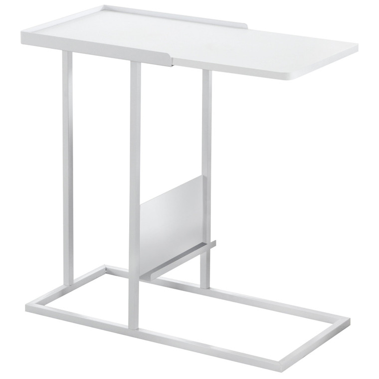 Homeroots 23.75" X 12" X 23.75" White, Metal, Mdf - Accent Table With Magazine Rack 333026