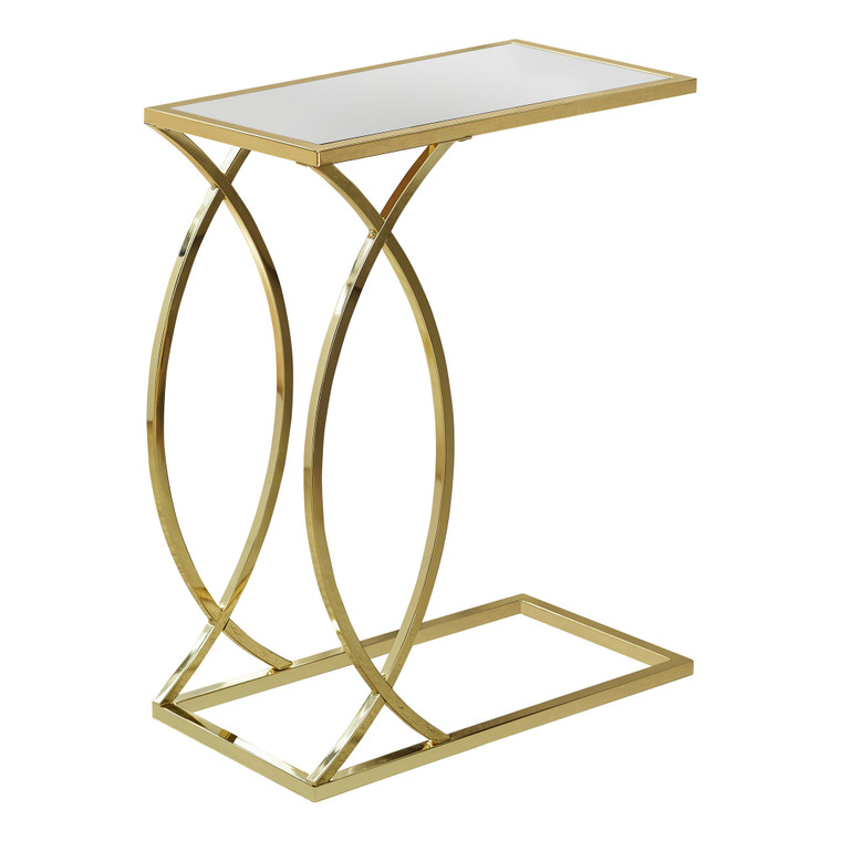 Homeroots 18.25" X 10.25" X 24" Gold, Metal, Glass - Accent Table 333077