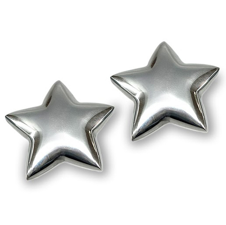 Homeroots 4.5" X 4.5" X 1" Buffed Large Paperweight - Star Set Of 2 354583