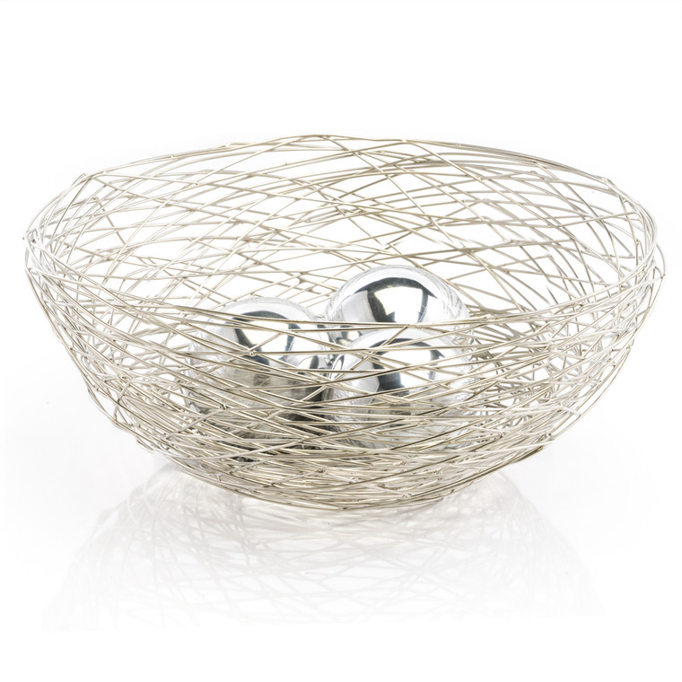 Homeroots 12" X 12" X 5.5" Silver Wire - Bowl 354775