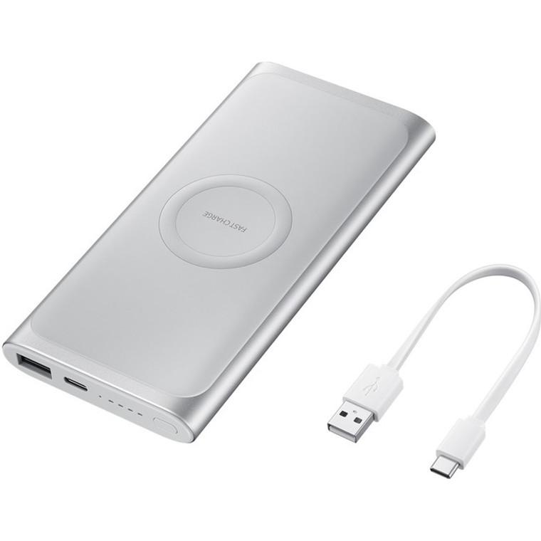 Samsung Wireless Charger Portable Battery 10,000 Mah, Silver