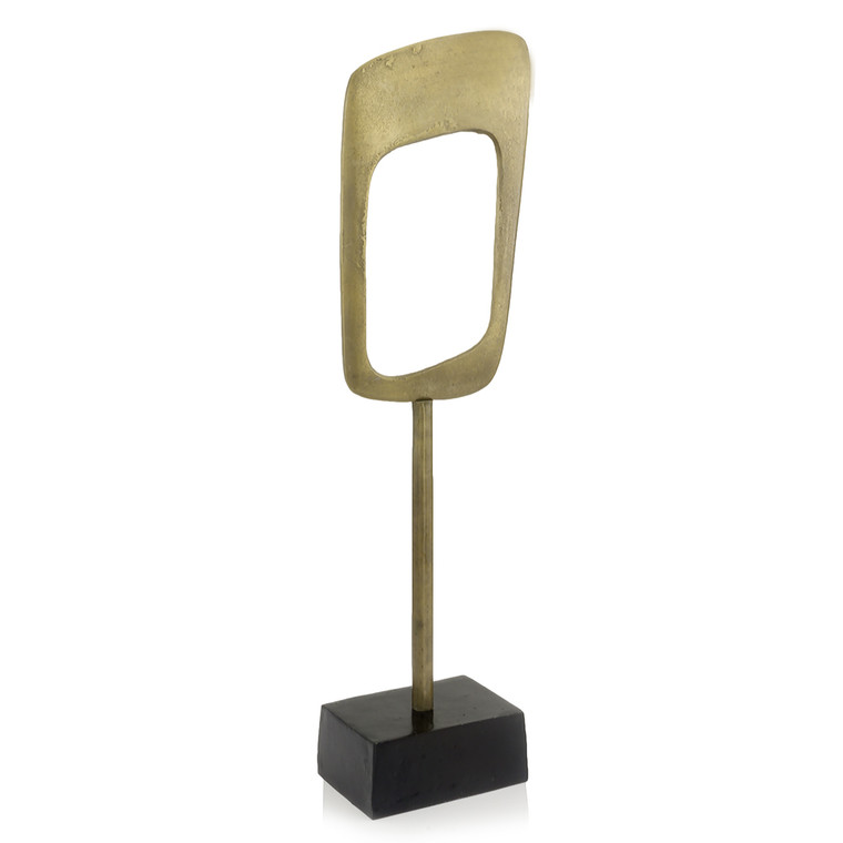 Homeroots 5" X 7" X 29" Antique Gold/Bronze, Metal, Object - Vertical Sculpture 354927