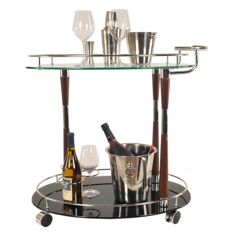 Homeroots 18.75" X 29.75" X 27.375" Chrome - Serving Trolley 364170