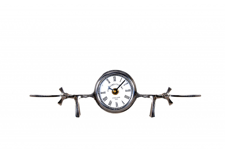 Homeroots 3" X 13.5" X 4.5" Aeroplane Table Clock 364225