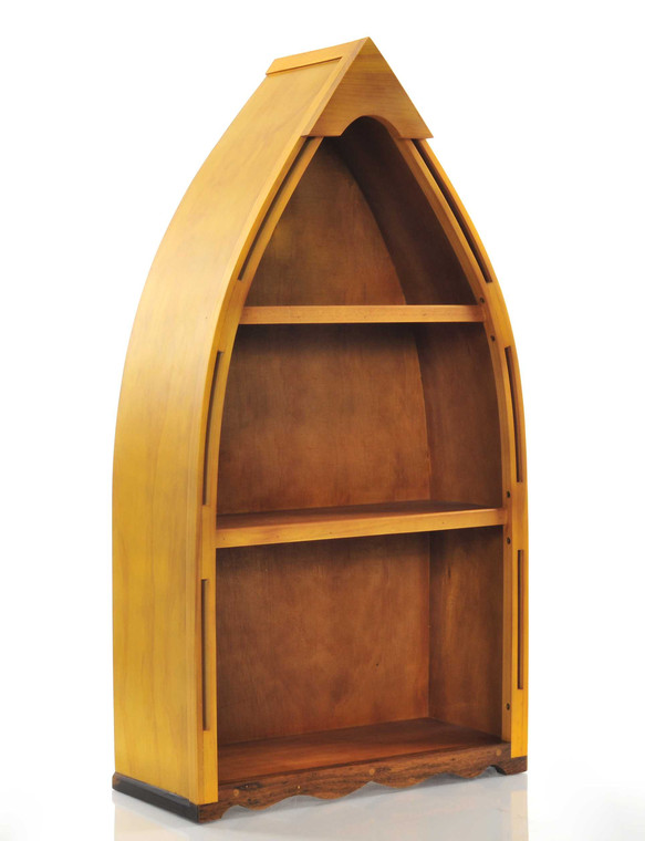 Homeroots 7" X 18.5" X 34.3" Wooden Canoe Book Shelf Small 364297