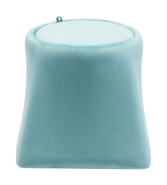 Homeroots 19.1" X 19.1" X 17.1" Light Blue, Velvet, Wood, Ottoman 364510