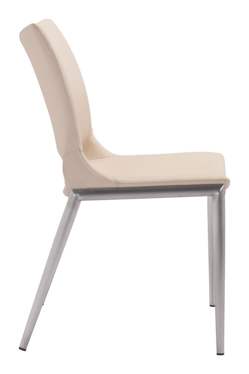 Homeroots 21.3" X 22.2" X 35" Light Pink, Leatherette, Brushed Stainless Steel, Dining Chair - Set Of 2 364580