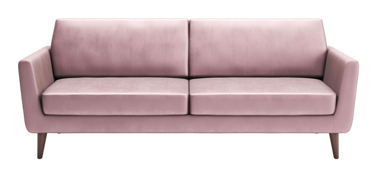 85" X 35" X 37" Pink Velvet, Alder Wood, Foam, Fabric & Fiber, Sofa 364599