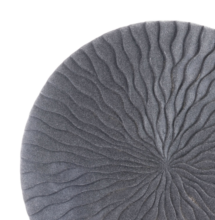 Homeroots 19" X 19" X 2.6" Dark Gray, Sandstone, Round Wave Medium Plaque 364966