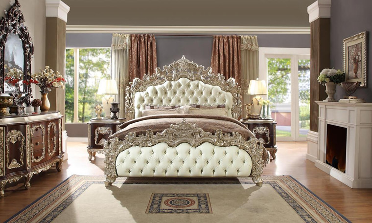 Homey Design Victorian Eastern King 5 Piece Bedroom Set HD-8017-BSET5-EK