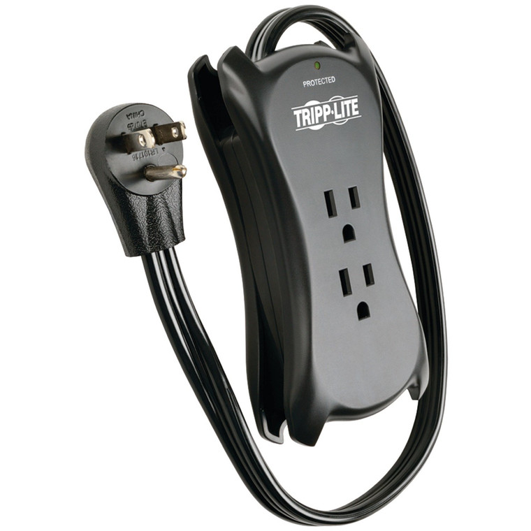 3-Outlet Travel-Size Surge Protector With 2 Usb Ports