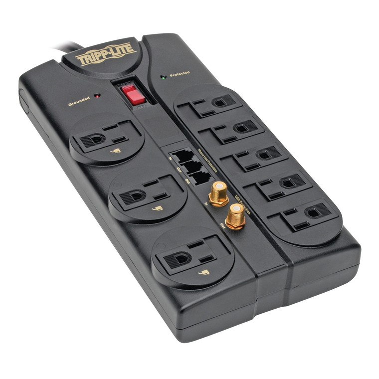Protect It!(R) 8-Outlet Surge Protector (2,160 Joules; 8Ft Cord; Tel/Modem/Fax Protection)