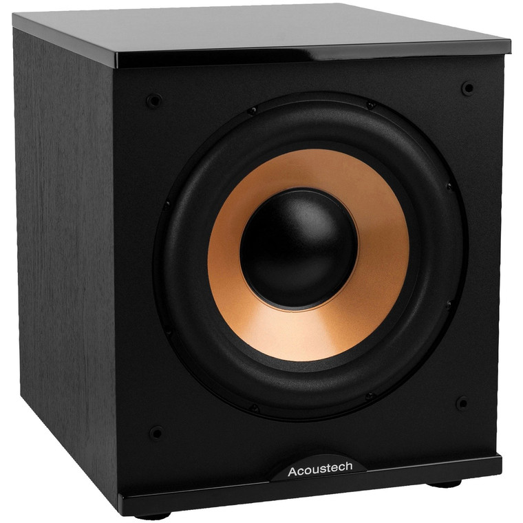 500-Watt Acoustech 12" Front-Firing Powered Subwoofer With Black Lacquer Top