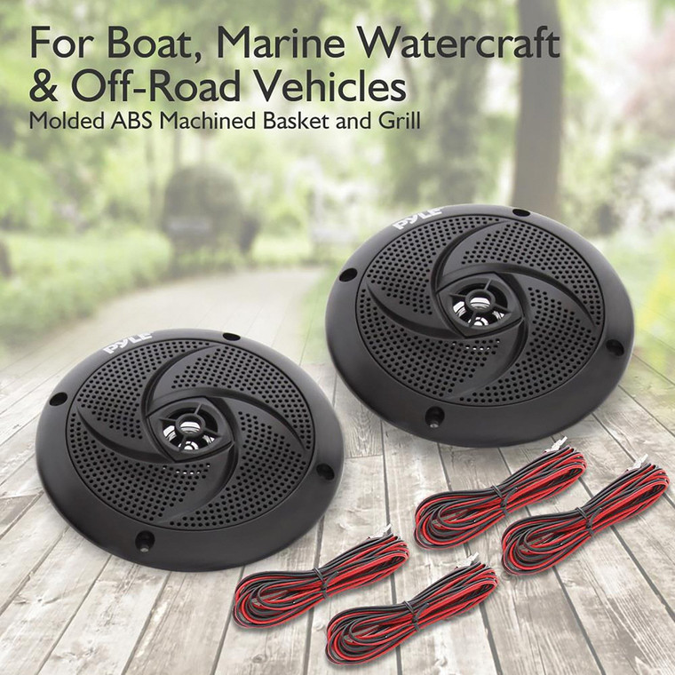 4-Inch 100-Watt Low-Profile Waterproof Marine Speakers With Leds