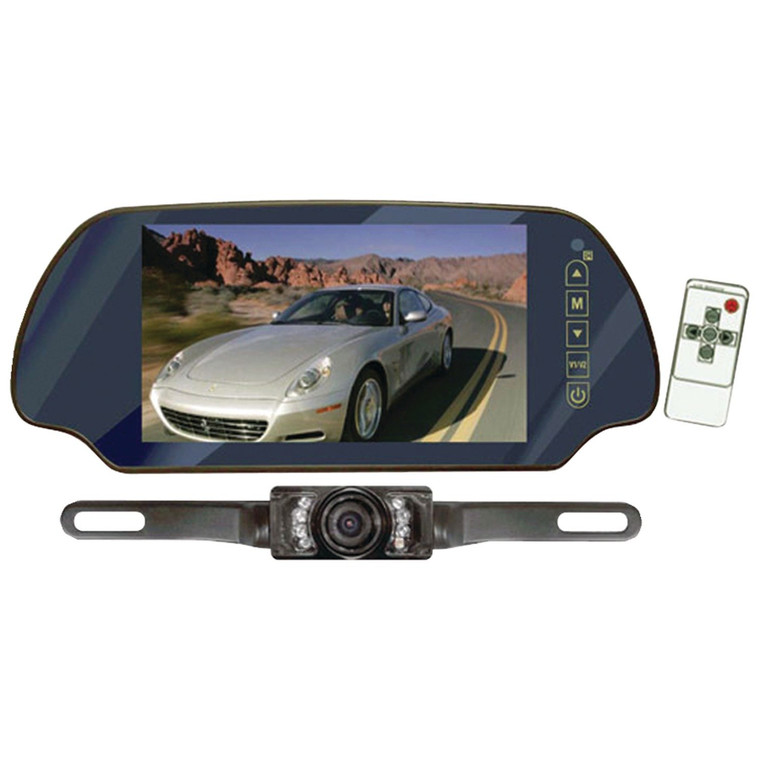 7" Lcd Mirror Monitor/Backup Night Vision Camera Kit