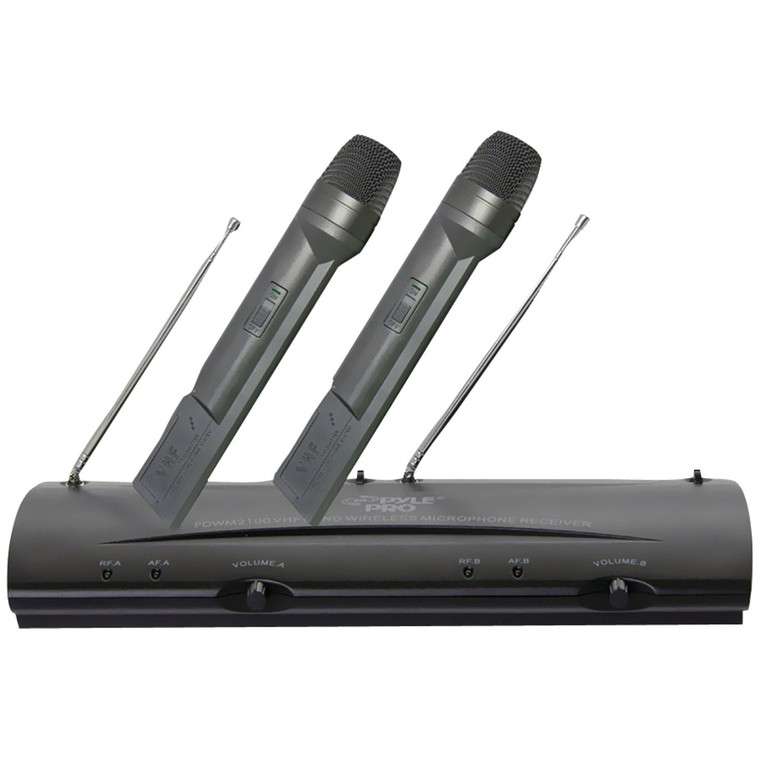 Professional Dual-Channel Vhf Wireless Handheld Microphone System