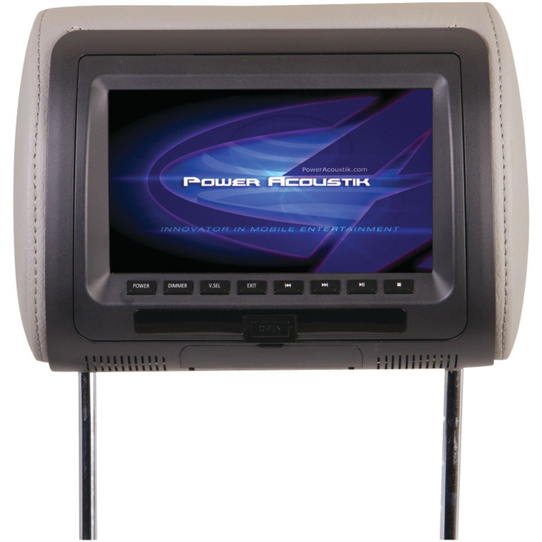 7" Lcd Universal Headrest Monitor With Dvd, Ir & Fm Transmitters & 3 Interchangeable Skins